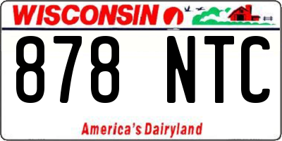 WI license plate 878NTC