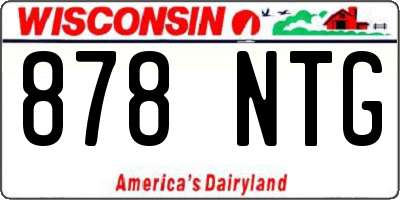 WI license plate 878NTG