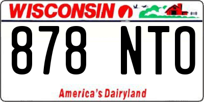 WI license plate 878NTO