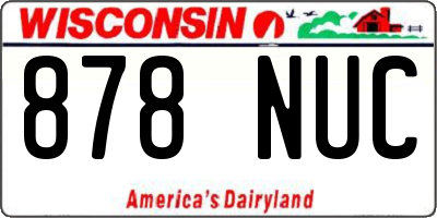 WI license plate 878NUC