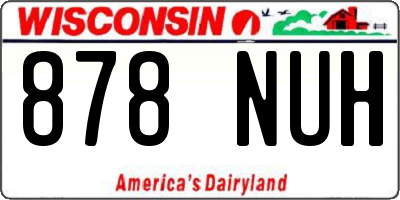 WI license plate 878NUH
