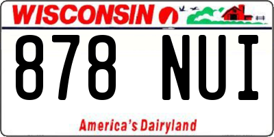 WI license plate 878NUI