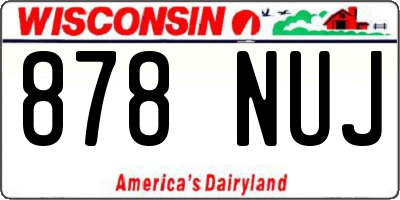 WI license plate 878NUJ