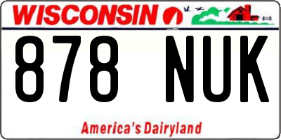 WI license plate 878NUK