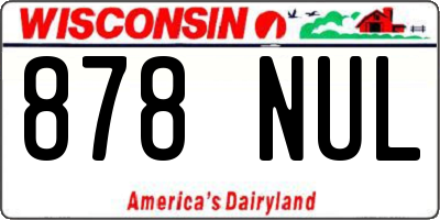 WI license plate 878NUL