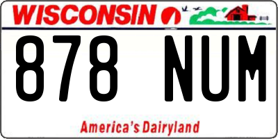 WI license plate 878NUM