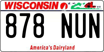 WI license plate 878NUN