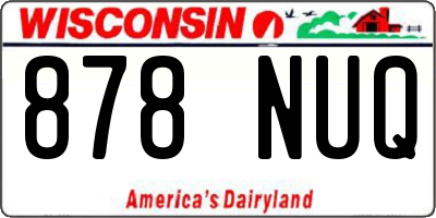 WI license plate 878NUQ