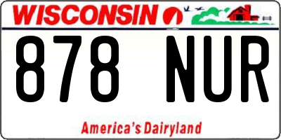 WI license plate 878NUR