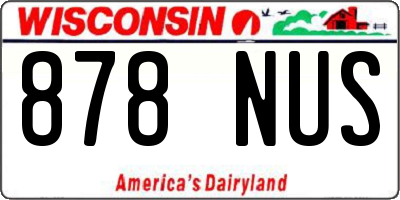WI license plate 878NUS