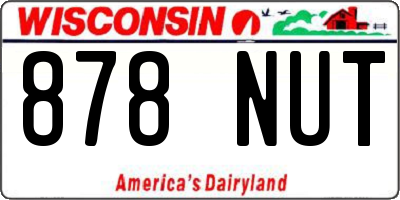 WI license plate 878NUT