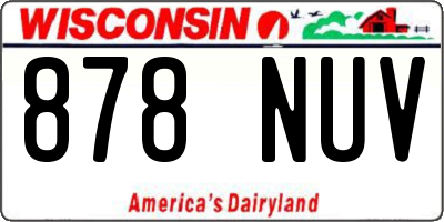 WI license plate 878NUV