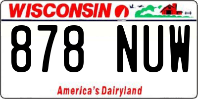 WI license plate 878NUW