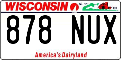 WI license plate 878NUX