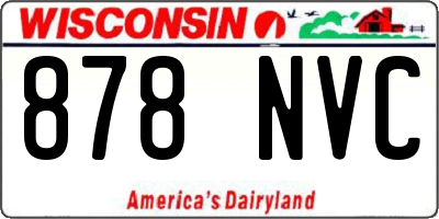 WI license plate 878NVC