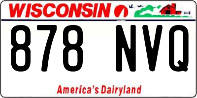 WI license plate 878NVQ