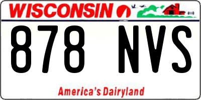 WI license plate 878NVS