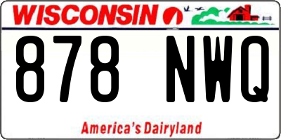 WI license plate 878NWQ