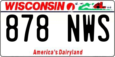 WI license plate 878NWS