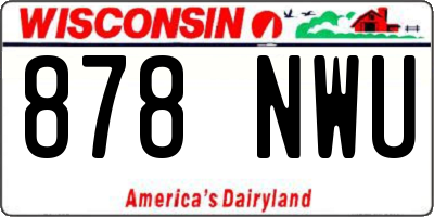 WI license plate 878NWU