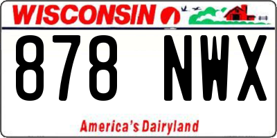 WI license plate 878NWX