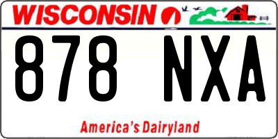 WI license plate 878NXA