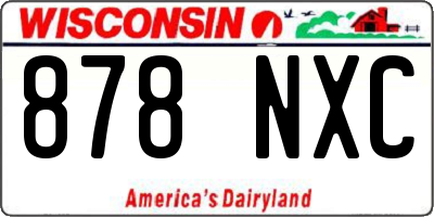 WI license plate 878NXC