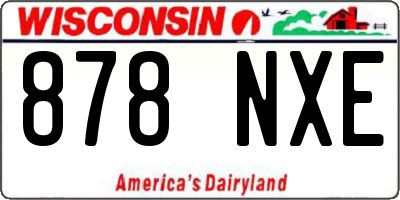 WI license plate 878NXE