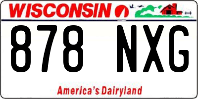 WI license plate 878NXG