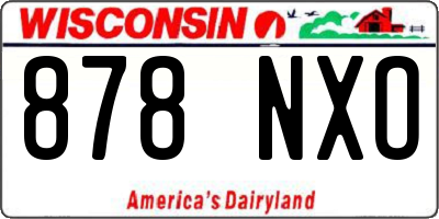 WI license plate 878NXO
