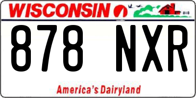 WI license plate 878NXR
