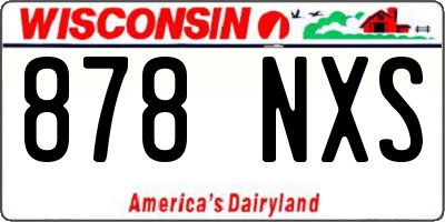WI license plate 878NXS