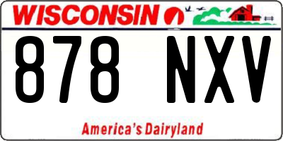 WI license plate 878NXV