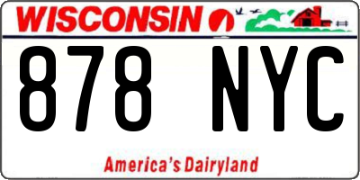 WI license plate 878NYC