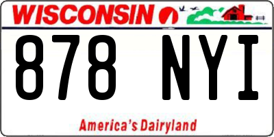 WI license plate 878NYI