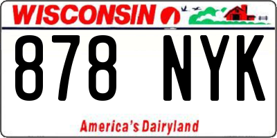 WI license plate 878NYK