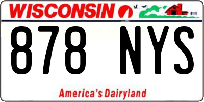 WI license plate 878NYS