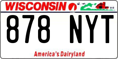 WI license plate 878NYT