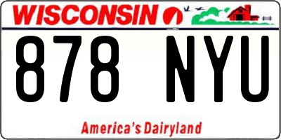 WI license plate 878NYU