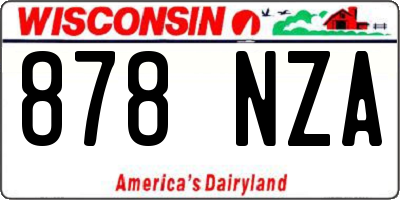 WI license plate 878NZA