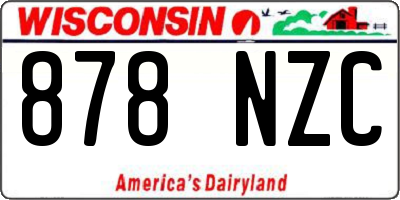 WI license plate 878NZC