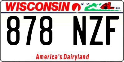 WI license plate 878NZF