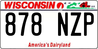 WI license plate 878NZP