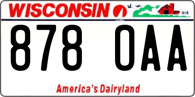 WI license plate 878OAA