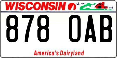 WI license plate 878OAB