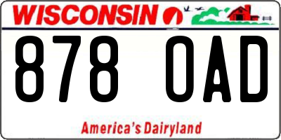 WI license plate 878OAD