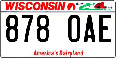 WI license plate 878OAE