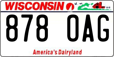 WI license plate 878OAG