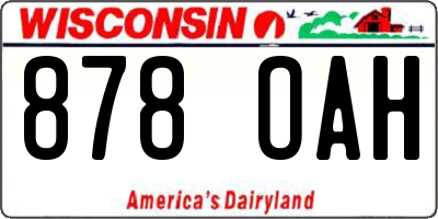 WI license plate 878OAH