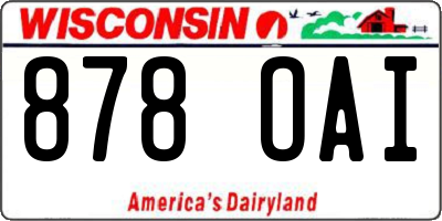 WI license plate 878OAI